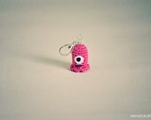 Amigurumi Monster // Pink // Stitch Marker // Charm // Micro Crochet