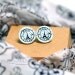 Eiffel tower Post Earrings Paris studs, ecru gray  Gift for her under 15