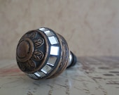 Wine Bottle Stopper - Distressed Bronze Mirror Ball Wine Stopper