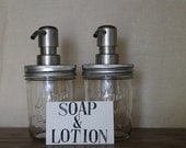 Two - Kitchen Mason Jar Soap Dispensers - (8oz) Eco Friendly - "Emily" style