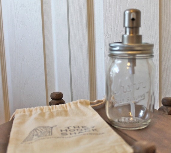 Rustic Cottage Kitchen Mason Jar Soap Dispenser (16oz) "Betty" Style