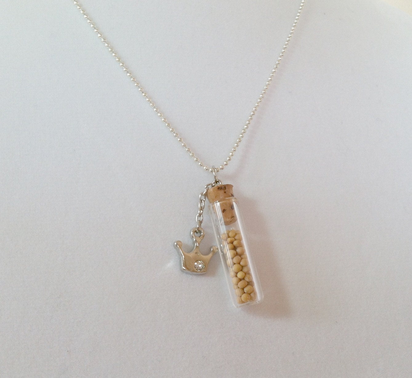 Faith Mustard Seed Necklace - Crown Charm 