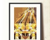 Geometric Art A3 Poster, Wall Decor Abstract Tangram. Fall Into You Art Print, Home & Office Decor. Geometric Wall Art, Autumn colors