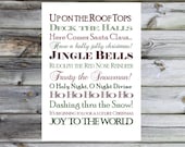 CHRISTMAS SONGS Holiday Print - 8x10 or 5x7 Christmas Typography Subway Art Decor
