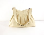 SALE - 10%off Handmade Cotton bag Canvas Bag Diaper bag Shoulder bag Hobo bag Tote bag bag Purse Everyday bag Messenger bag - Cream - Cherry