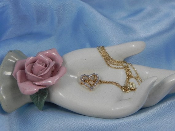 Sterling CZ Heart Pendant Necklace