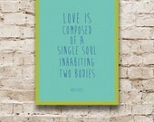 LOVE IS Typography Print on Stretched Canvas. Art Poster. Inspirational Quote. 12 x 16