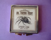 Antique Inspired Apothecary Potion Label Spider Legs Compact Makeup Mirror