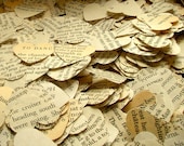 Vintage Wedding Confetti Paper Hearts // Book Page Heart Confetti