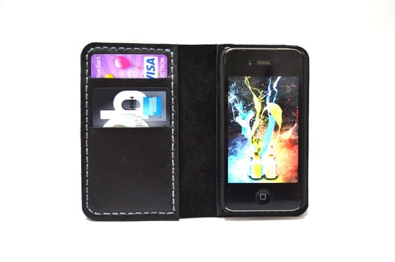 iPhone 4 Wallet Case with Bumper attachment --Black-UNIQUE