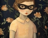 Masked Evaline with Floral Wallpaper / Large Print 11x14