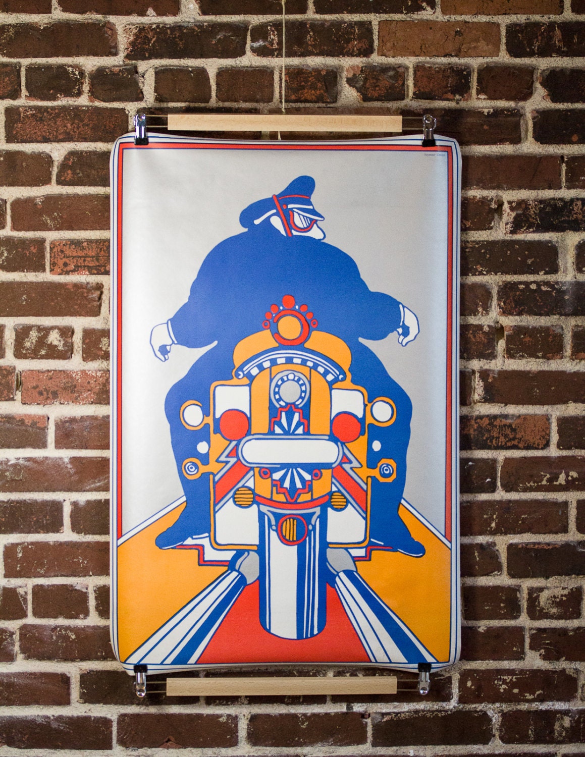 1960s Seymour Chwast Motorcycle Poster Print