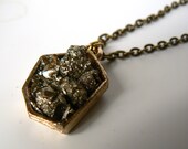 Fool's Gold Geometric Brass Necklace