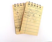Vintage Library Card Notebook in White -- Teacher Gift, Artist Journal, Book Lover, Writer Gift