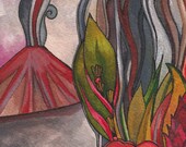 Orchids for Pele Watercolor by Megan Noel