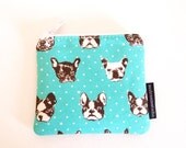 Mini zipper pouch -French bulldog (padded)