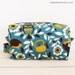Large box pouch -Forest flower in aqua