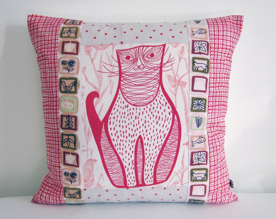 Retro  Pillow Cover Vintage 50s Atomic Cat