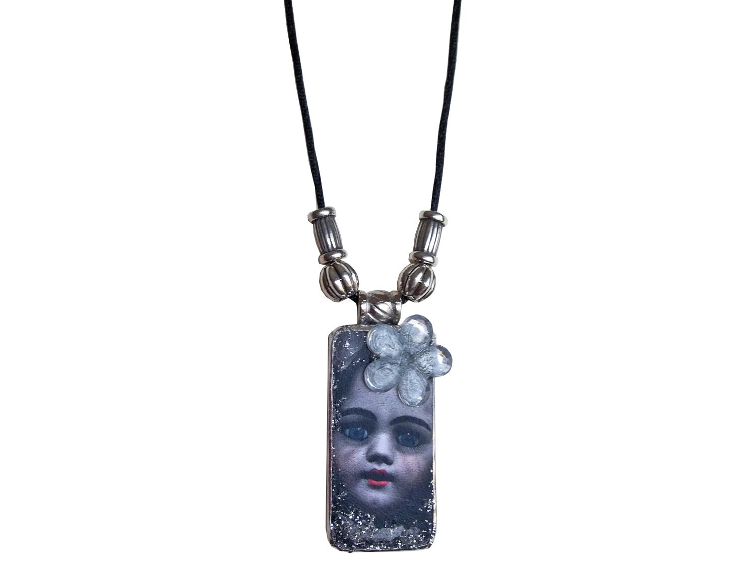 Vintage Doll Domino Necklace