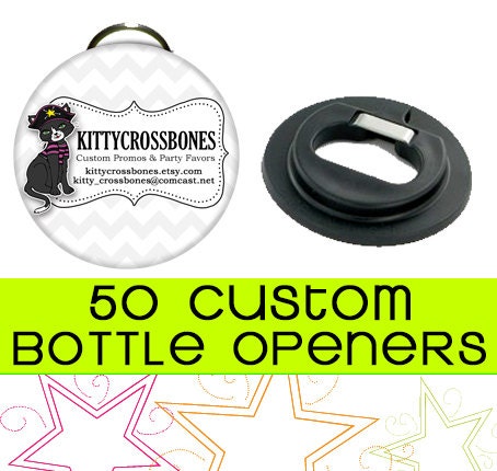 50 Professional Quality 2.25 Inch Bottle Opener Keychains