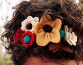 Sandelwood - Flower Fairy Crown - Felted Wool Headband - Wreath