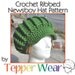 NEW Crochet Hat Pattern - Ribbed Newsboy Hat - Instant Download