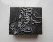 Vintage Letterpress Printers Block A Fist Full of Money