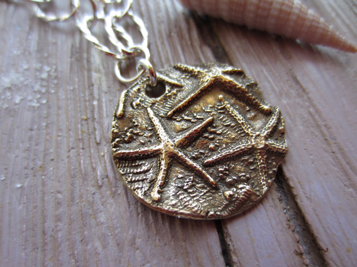 The Starfish Story Adoption or Volunteer Symbol Gorgeous Sterling Silver And Bronze Necklace