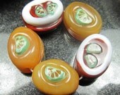 Lime Caramel beads set (5)
