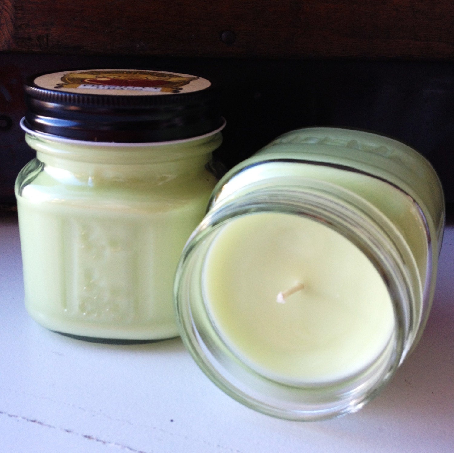 COCONUT LIME VERBENA 8 Ounce Soy Blend Mason Jar Candle AuntieDis