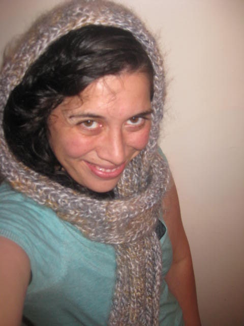 PDF PATTERN ONLY Lux Rib and Cable Knit Hooded Scarf