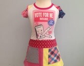 Upcycled dress, handmade recycled dress, repurposed, pieced, tunic size 2T/3T (Europ. size 98/104)