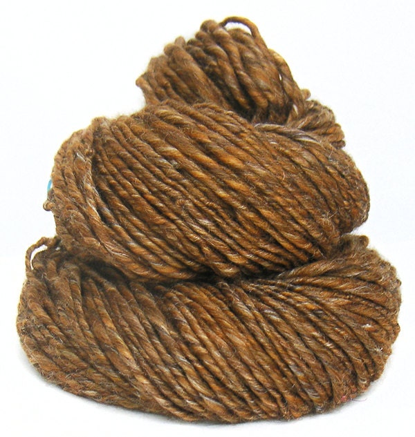 Handspun Yarn handdyed merino wool and silk