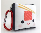 Toy Keychain, Stuffed Toy, Kawaii Print, Carabiner - Yummy Tuna Sushi Roll