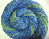 MONKSHOOD - ooak handpainted and handspun super fine merino/silk lace yarn, 565yds/3.7oz, for knitting, weaving and crocheting