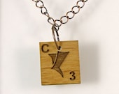 Klingon Scrabble Letter C Necklace