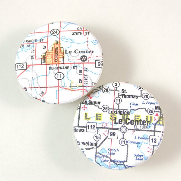 Le Center Map Pinback Buttons
