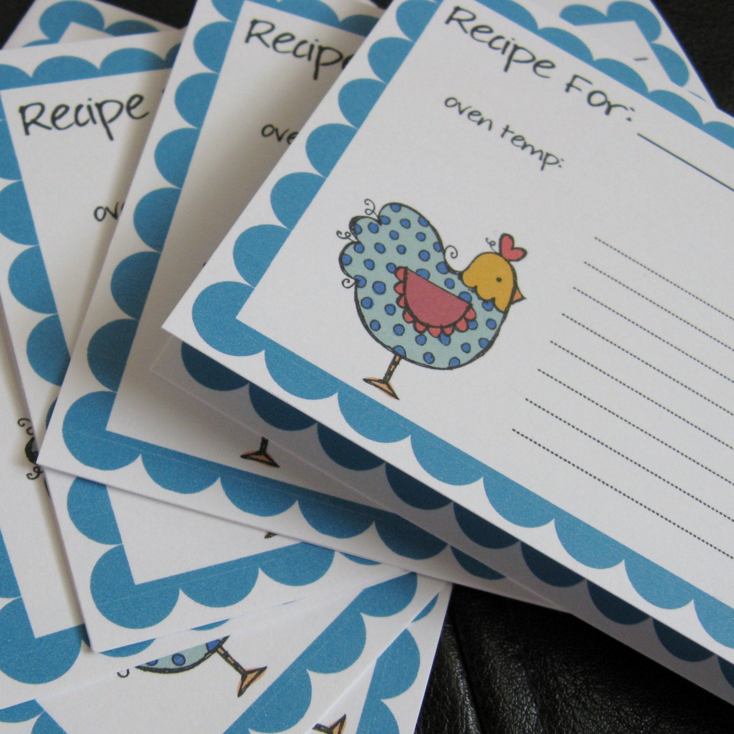Recipe Cards - Extra Large Foldover Design - Rooster
