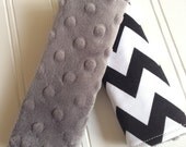 DESIGN YOUR OWN  -  Baby Child Car Seat Strap Covers - Reversible Chevron & Minky  -  Choose Your Colors