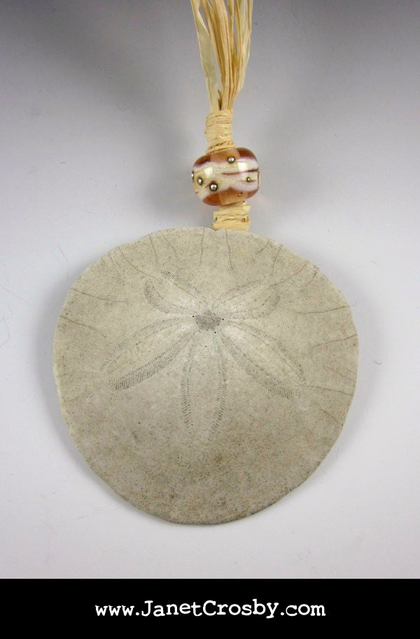 Sea Foam Sand Dollar Ornament - Firefly Lampwork Glass Beads