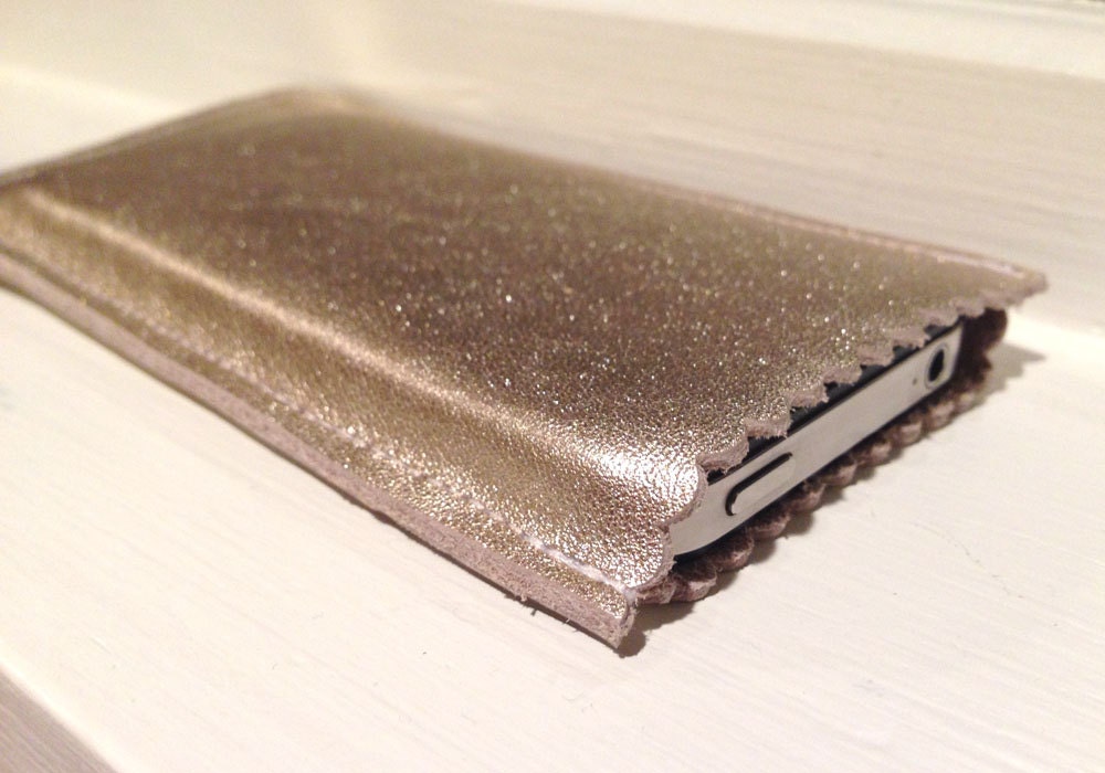 Gold Leather iPhone Case/Sleeve