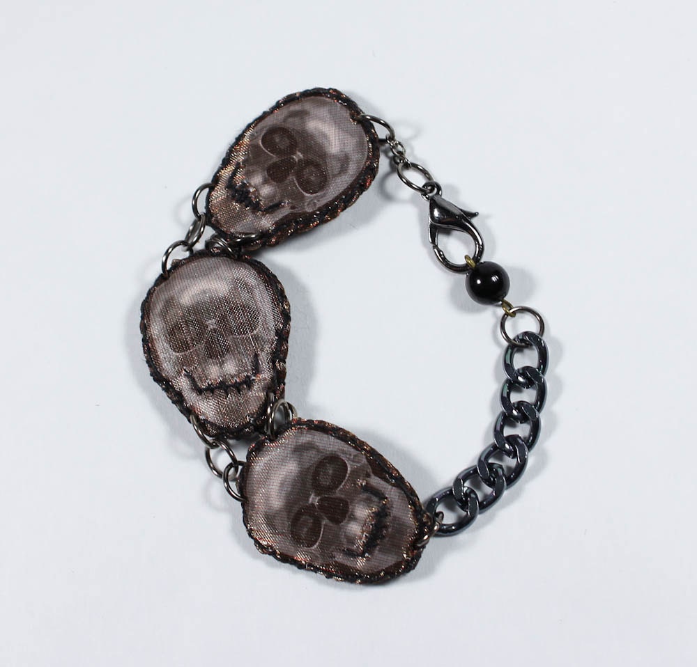 Silver Skull Multi-Faced Bracelet