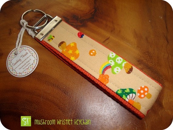 Mushroom Wristlet Keychain