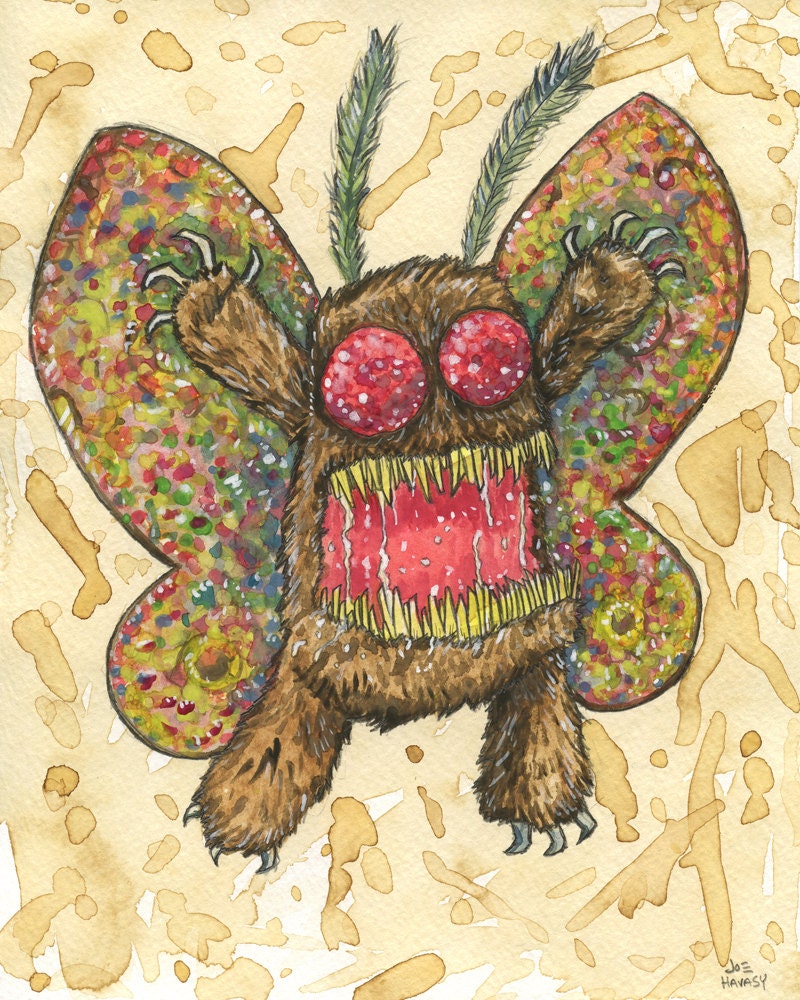 Mothy the Mothman Original Watercolor