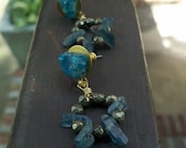 Honestly, I'm Intuitive -Raw Apatite Gemstone Post earrings with faceted pyrite beads