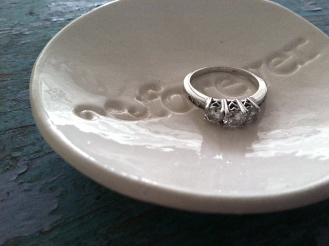 Ring Dish Forever Design in Classic White