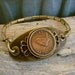 Bird Sisters - 1942 British Wren Bird Farthing Filigree Watch Band Recycled Repurposed Bracelet