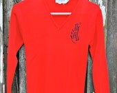 Women's Vintage Monogrammed Red Sweater