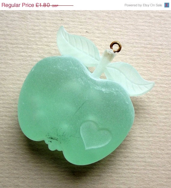Vintage frosted lucite apple pendant