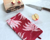 grenadine red cotton tea towel